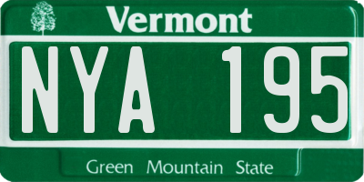 VT license plate NYA195