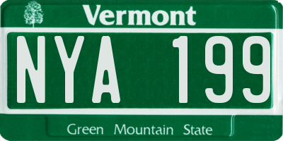 VT license plate NYA199