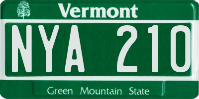 VT license plate NYA210