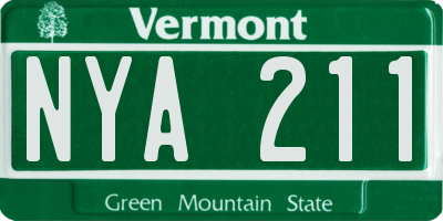 VT license plate NYA211