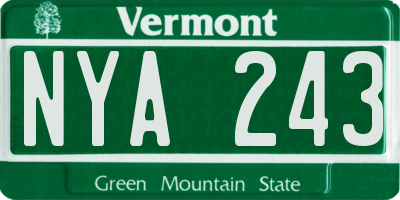 VT license plate NYA243