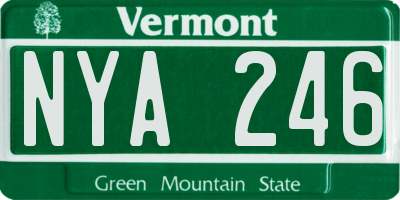 VT license plate NYA246