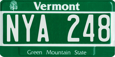 VT license plate NYA248