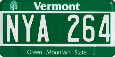 VT license plate NYA264