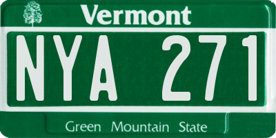 VT license plate NYA271