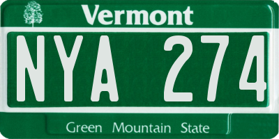 VT license plate NYA274
