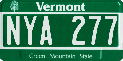 VT license plate NYA277
