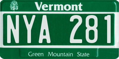 VT license plate NYA281