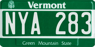 VT license plate NYA283