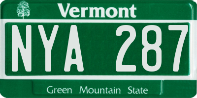 VT license plate NYA287