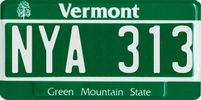 VT license plate NYA313