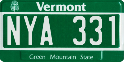VT license plate NYA331
