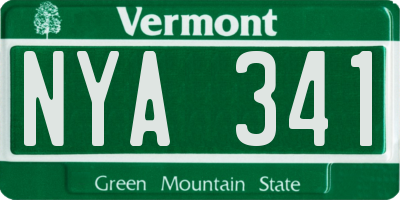 VT license plate NYA341