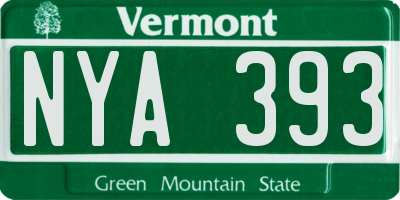 VT license plate NYA393