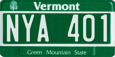 VT license plate NYA401