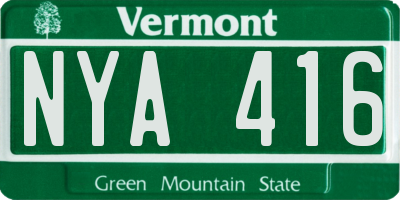 VT license plate NYA416