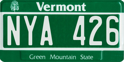 VT license plate NYA426
