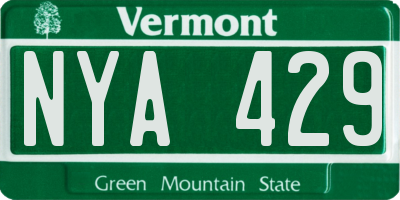 VT license plate NYA429