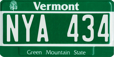 VT license plate NYA434