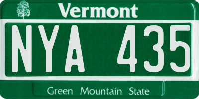 VT license plate NYA435
