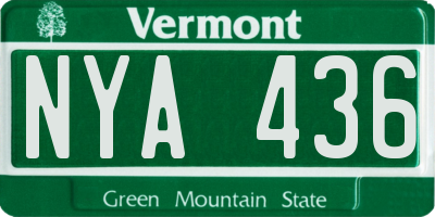 VT license plate NYA436