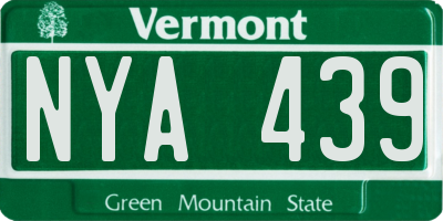 VT license plate NYA439