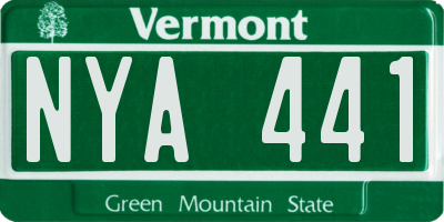 VT license plate NYA441