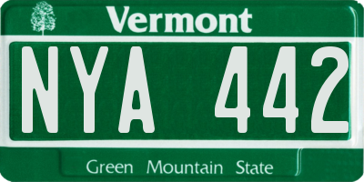 VT license plate NYA442