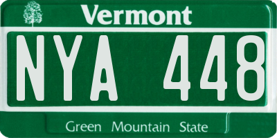 VT license plate NYA448
