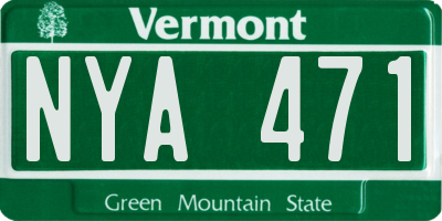 VT license plate NYA471