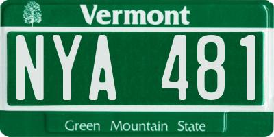 VT license plate NYA481