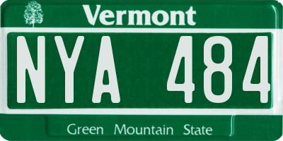 VT license plate NYA484