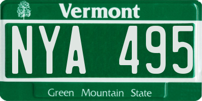 VT license plate NYA495