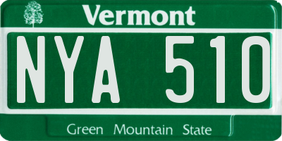 VT license plate NYA510