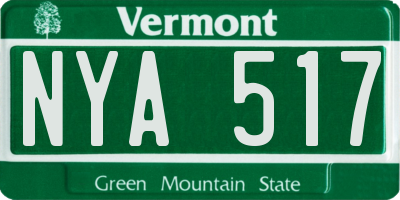 VT license plate NYA517