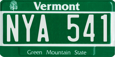 VT license plate NYA541