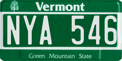 VT license plate NYA546