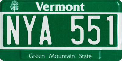 VT license plate NYA551