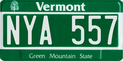 VT license plate NYA557