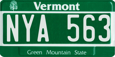 VT license plate NYA563