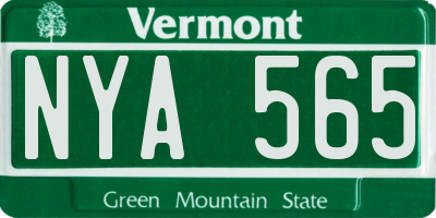 VT license plate NYA565