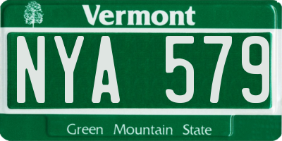 VT license plate NYA579