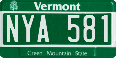 VT license plate NYA581