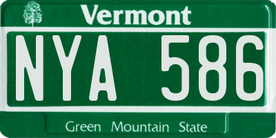 VT license plate NYA586