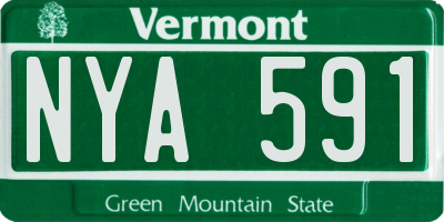 VT license plate NYA591