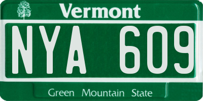 VT license plate NYA609