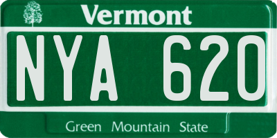 VT license plate NYA620