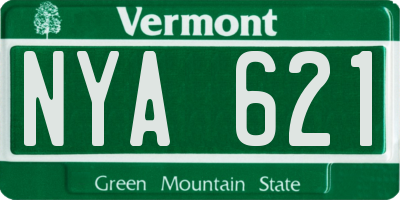 VT license plate NYA621