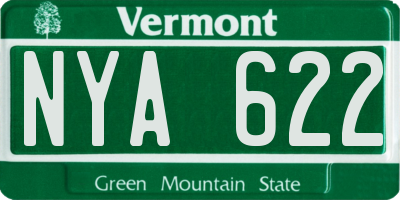 VT license plate NYA622