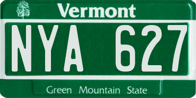 VT license plate NYA627